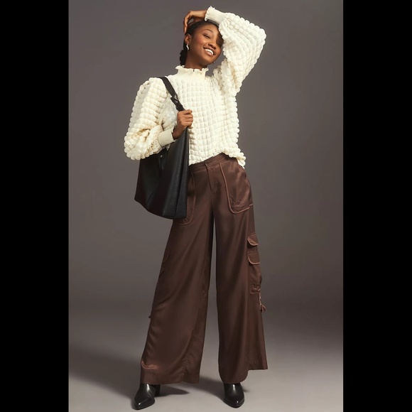 Anthropologie Endless Rose Textured Puff-Sleeve Blouse - Picture 5 of 16